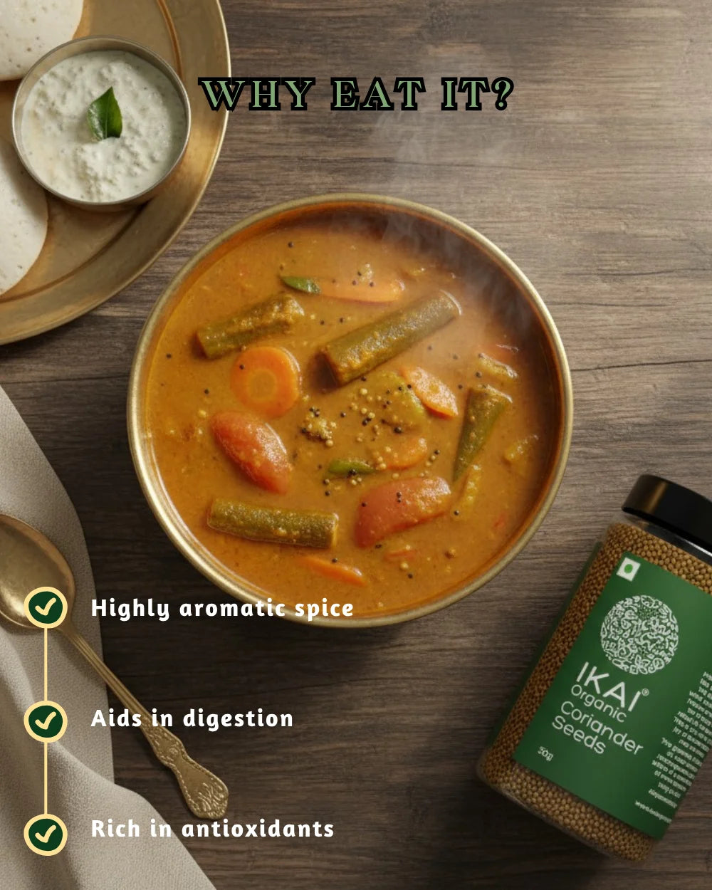 Organic Coriander Seeds | Sabut Dhaniya | Pure | Healthy & Aromatic | 50g