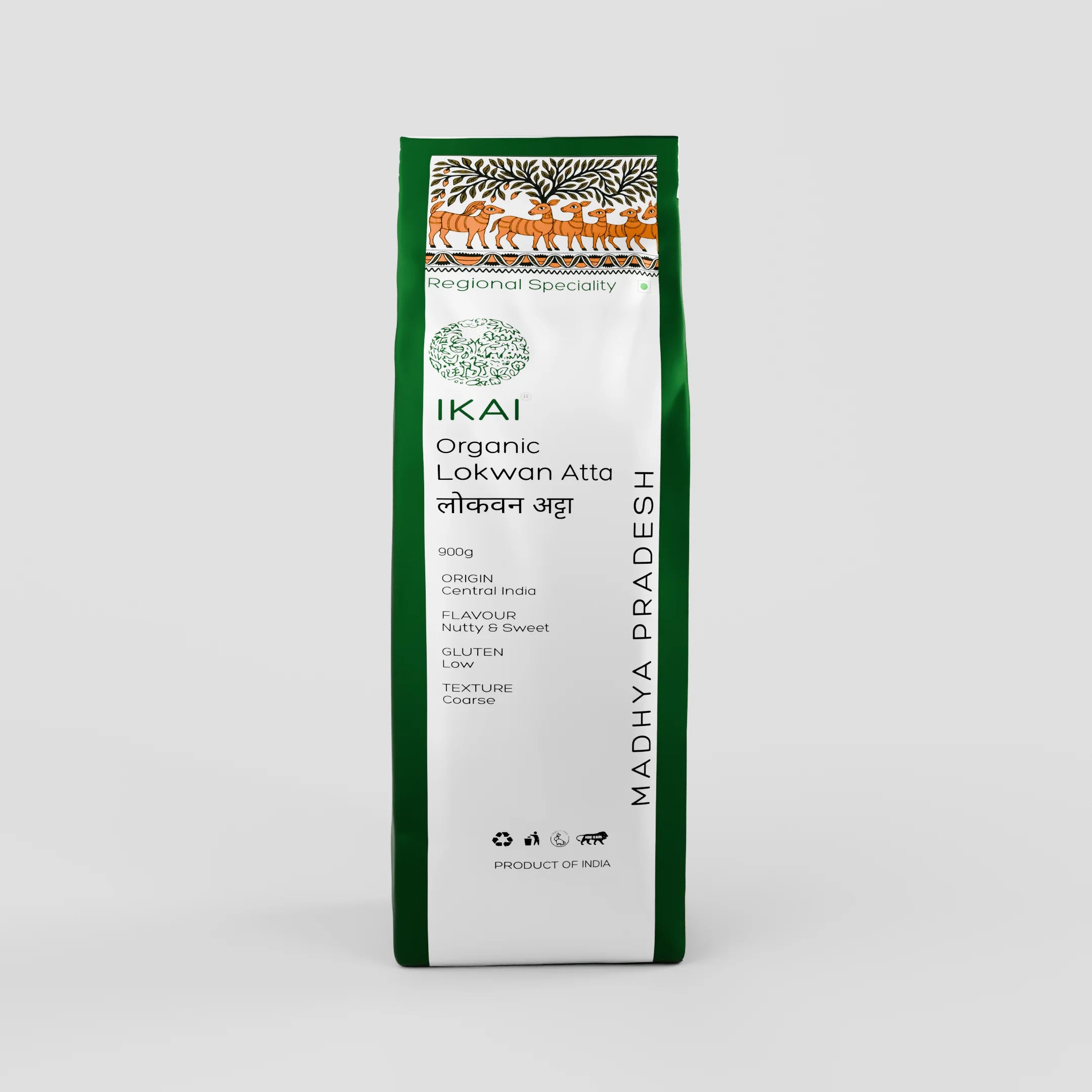 Organic Lokwan Atta | Wholewheat Flour | Regional Speciality Madhya Pradesh | 900g