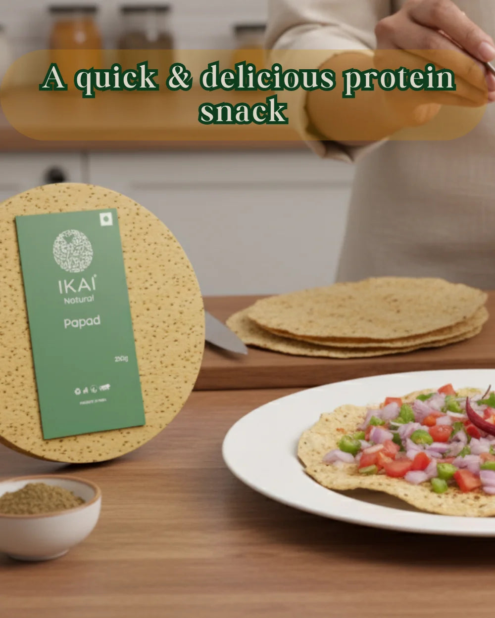 Natural Papad | Natural Protein Foods | Customised For Vitality | Gluten Free | 250g