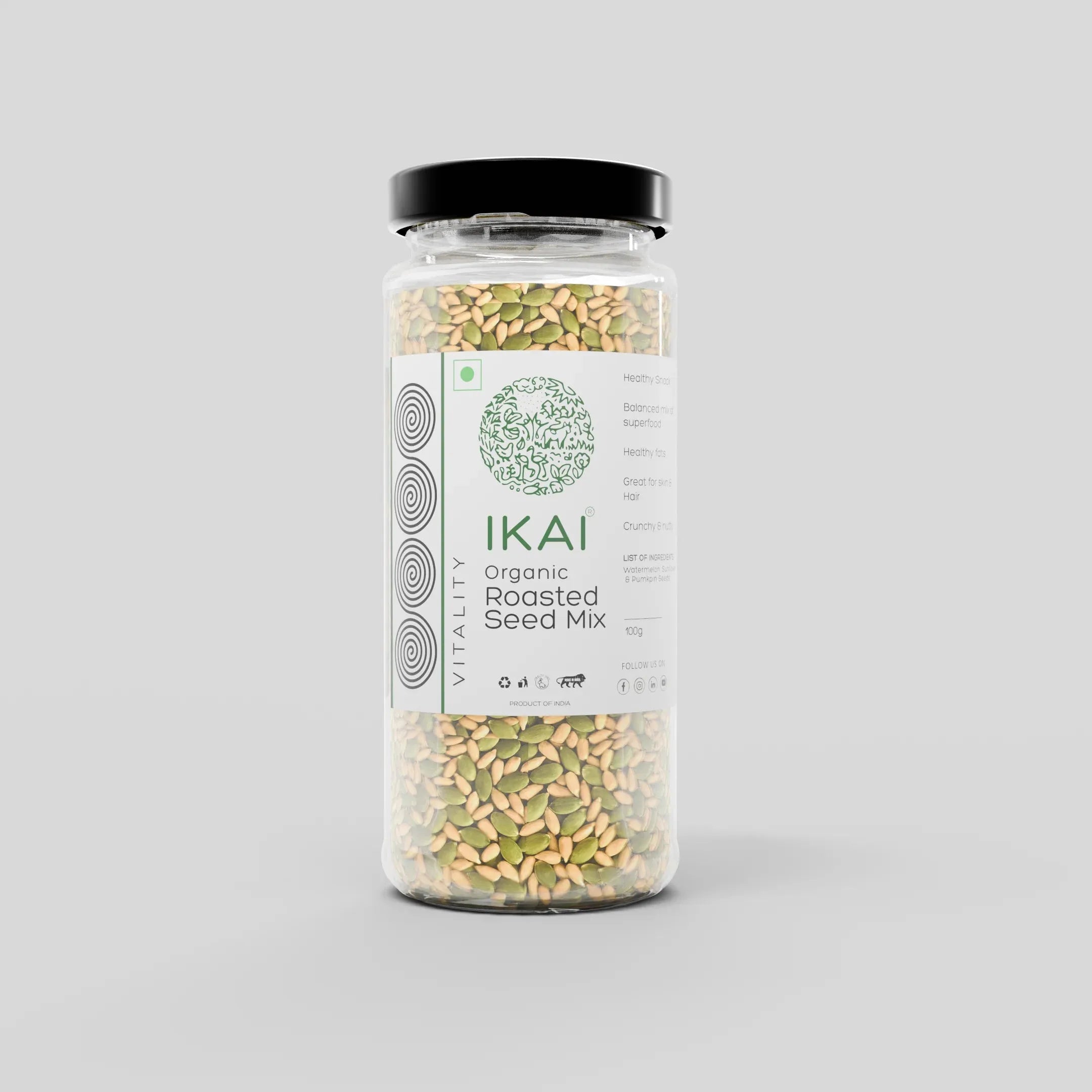 Organic Roasted Seed Mix | Customised For Vitality | Healthy Snack | 100g