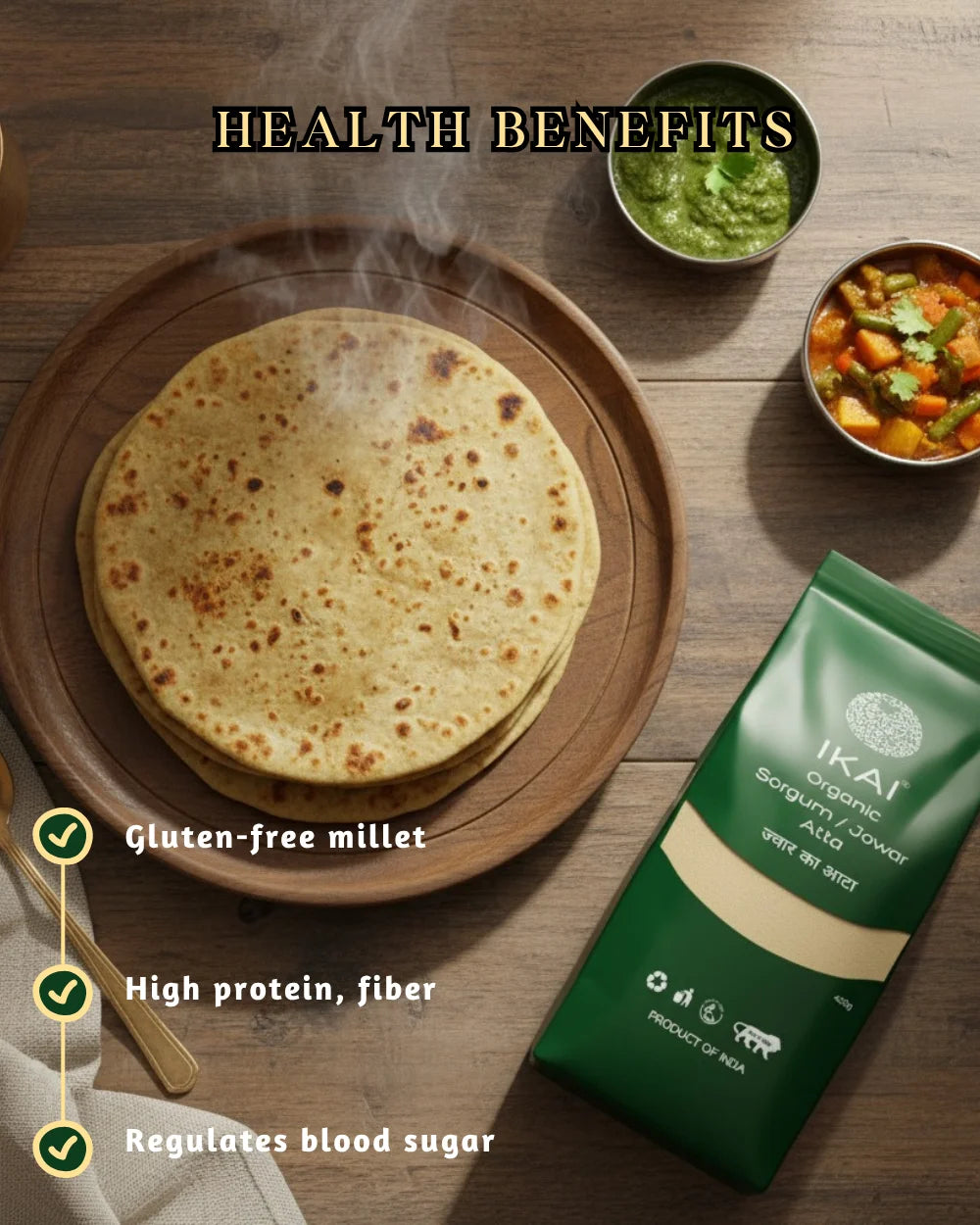 Organic Sorghum/Jowar Atta | Gluten Free | Ancient Grain | Millets | 450g