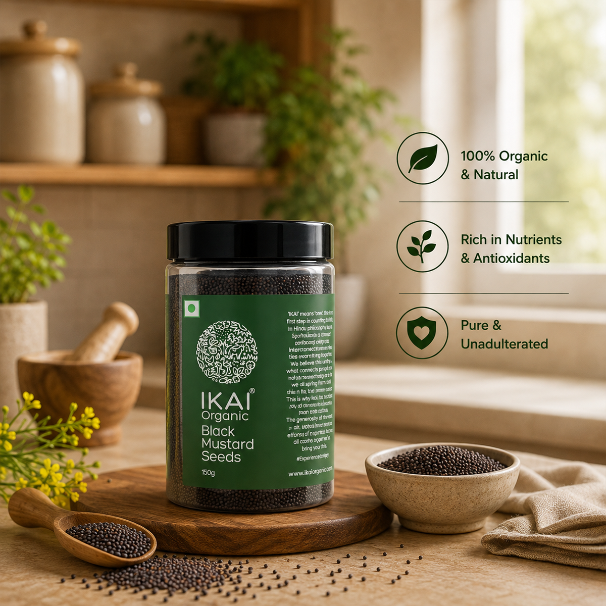 Organic Black Mustard Seeds - ikai organic