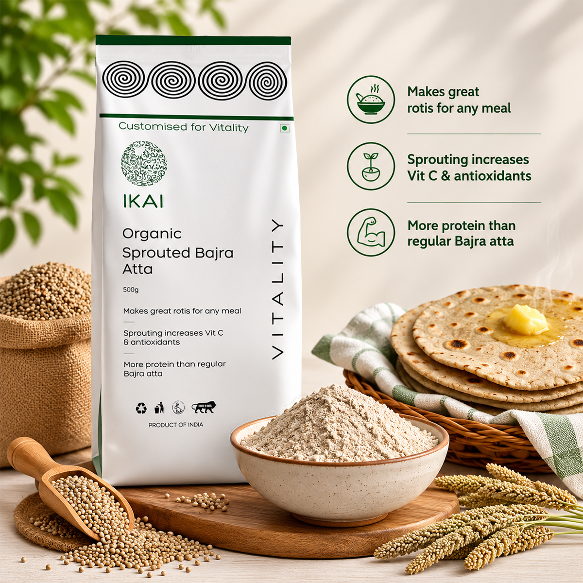 Organic Sprouted Bajra Atta