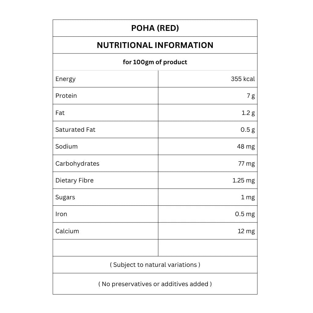 Organic Poha(Red) | Chivda | Chuda | Flattened Red Rice | Gluten Free | 500g