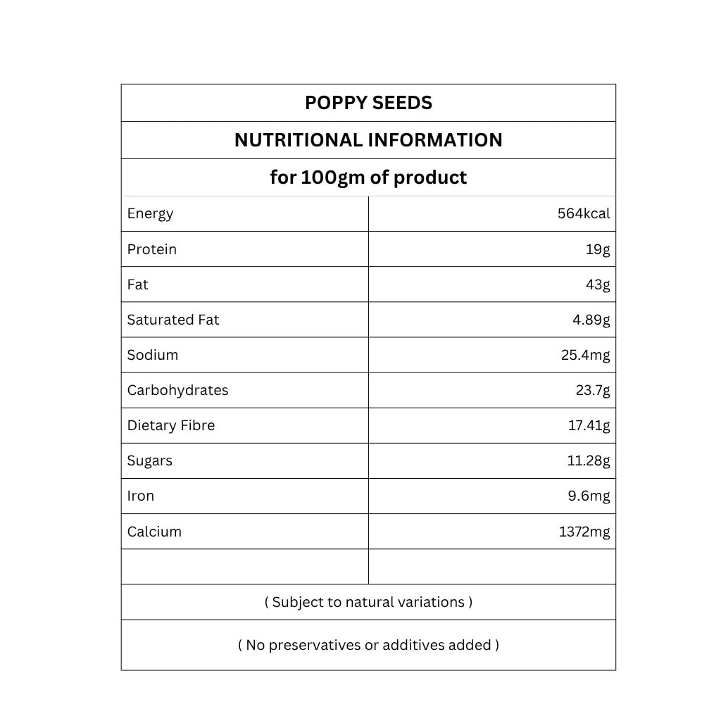 Natural Poppy Seeds | Khus Khus | Posto Dana | Pure | Exotic Spice | 50g