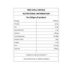 Organic Whole Red Chilli | Sabut Lal Mirch | Sundried | Red Colour | Hot | 50g