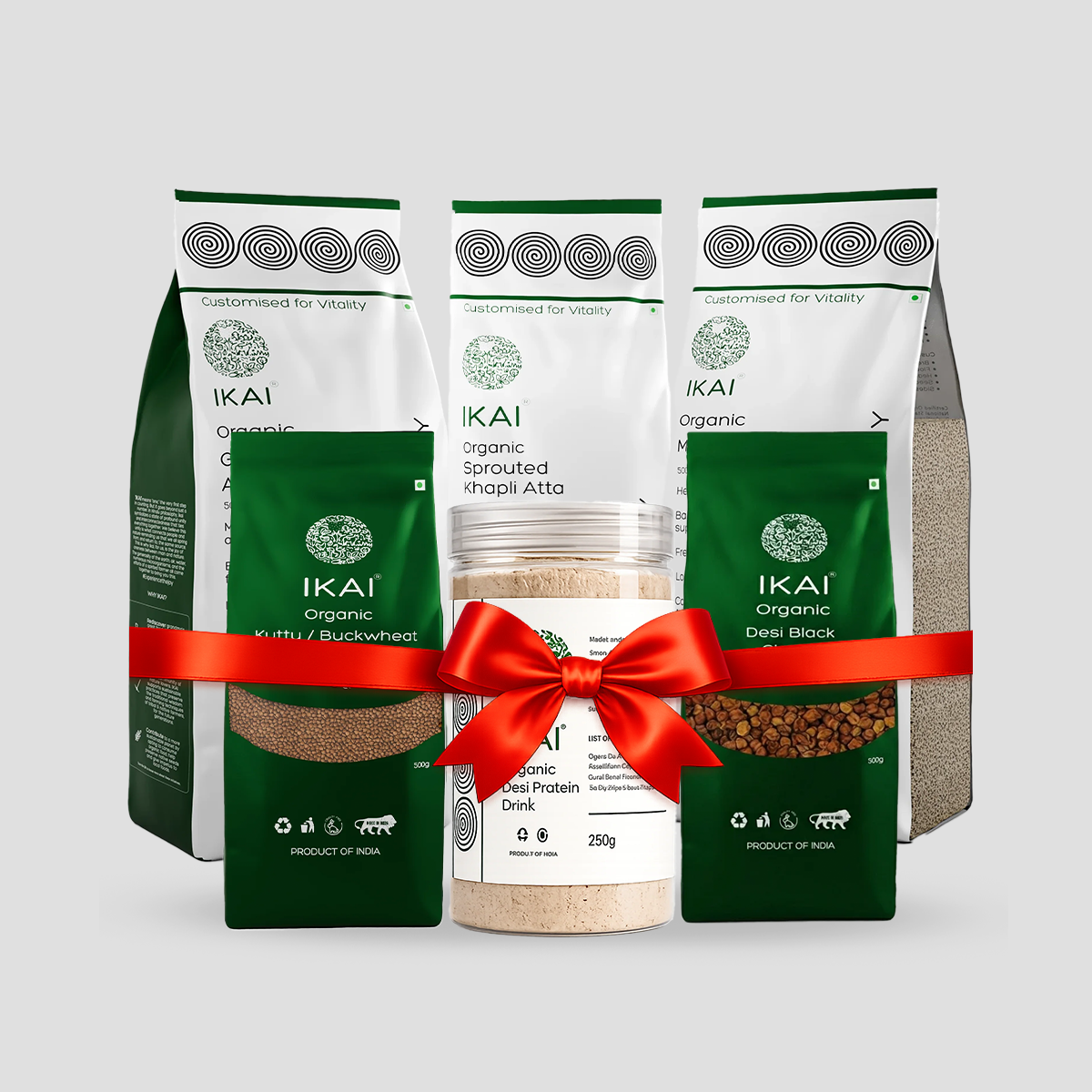 DIABETIC FRIENDLY PACK - Sprouted Khapli Atta(900g), Gluten Free Atta(500g), Desi Protein Drink(250g), Buckwheat Groats(500g), Black Chana(500g), Mixed Millet Dalia(500g)
