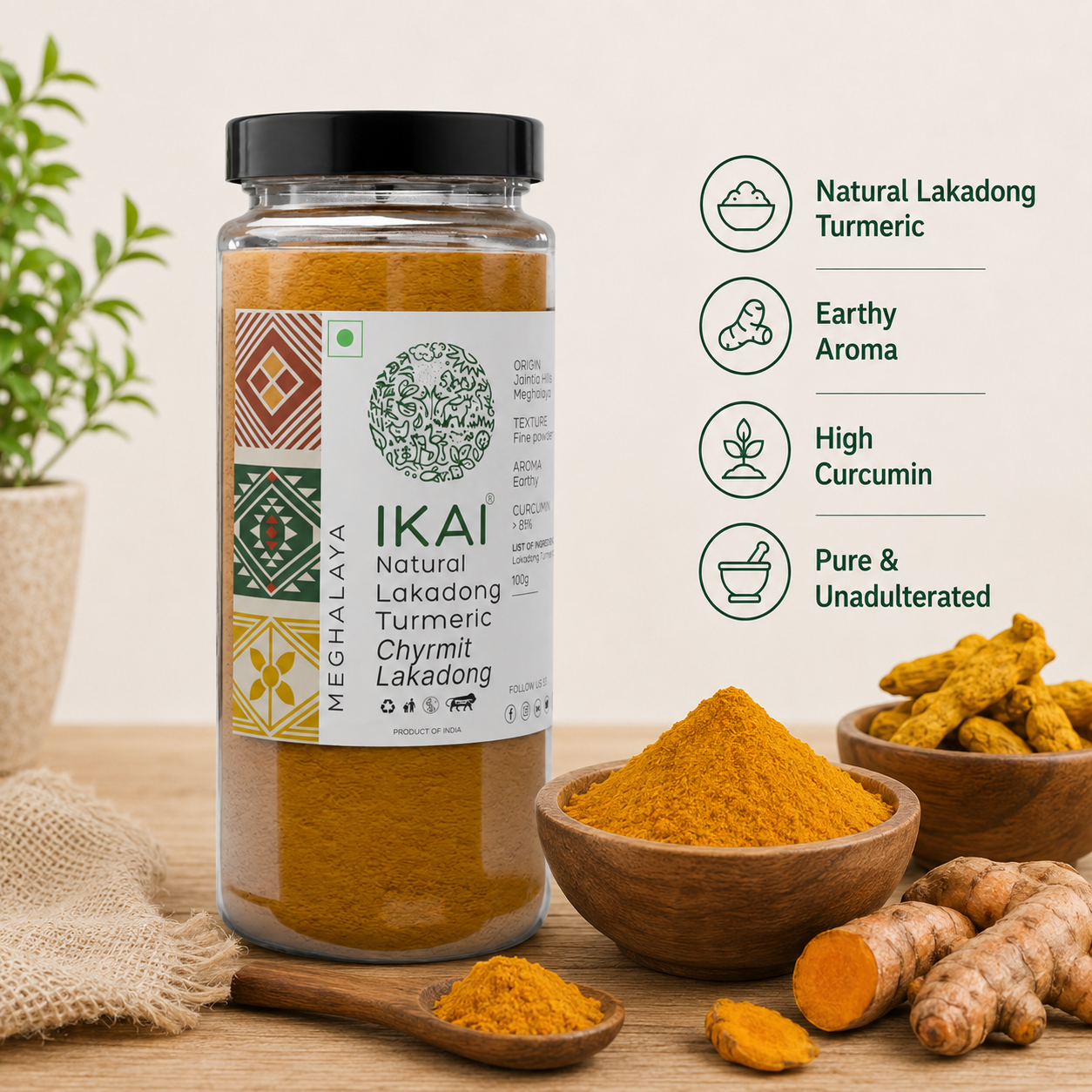 Natural Lakadong Turmeric - ikai organic