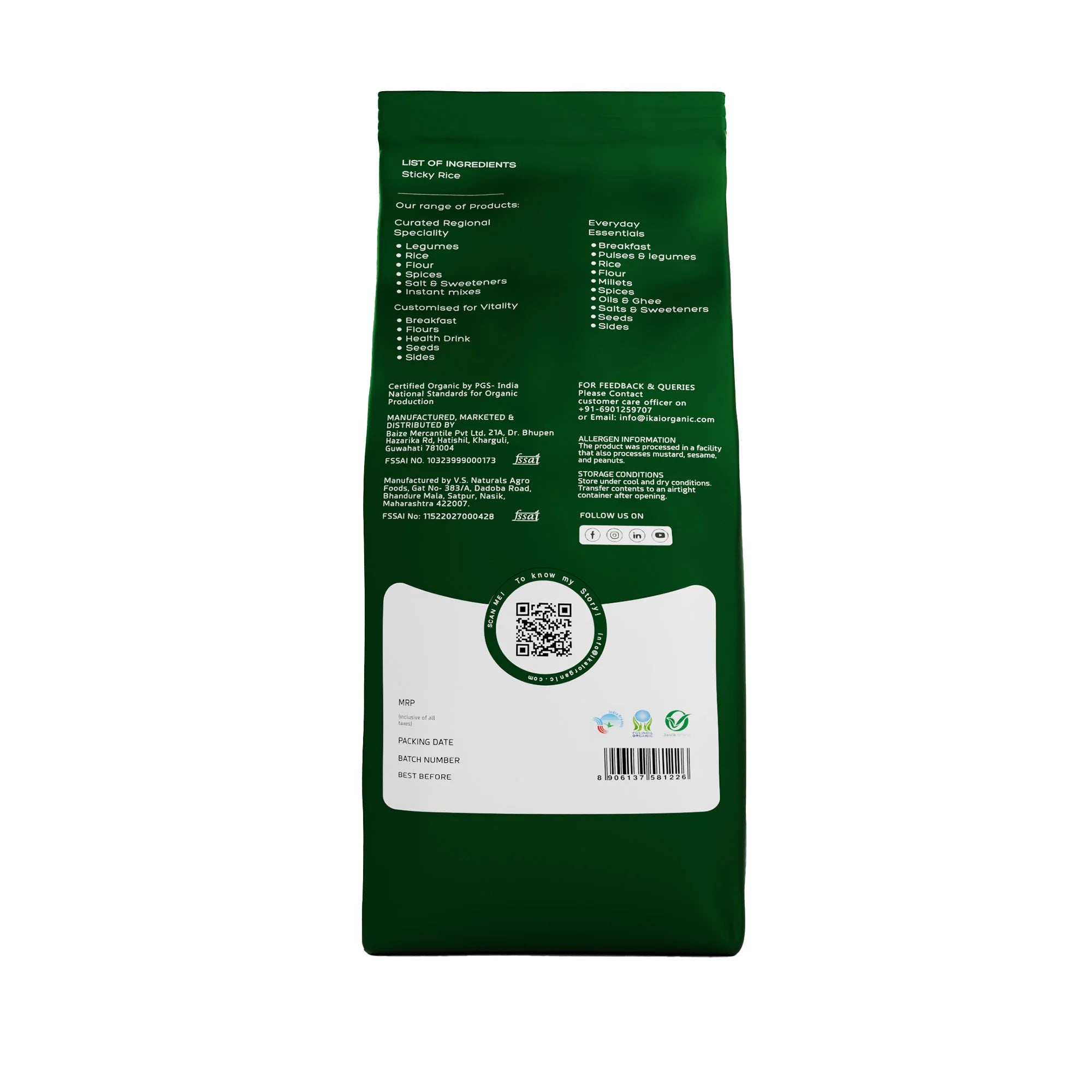 Natural Khasi Sticky Rice | Gelatinous | Regional Specialty-Meghalaya | 500g