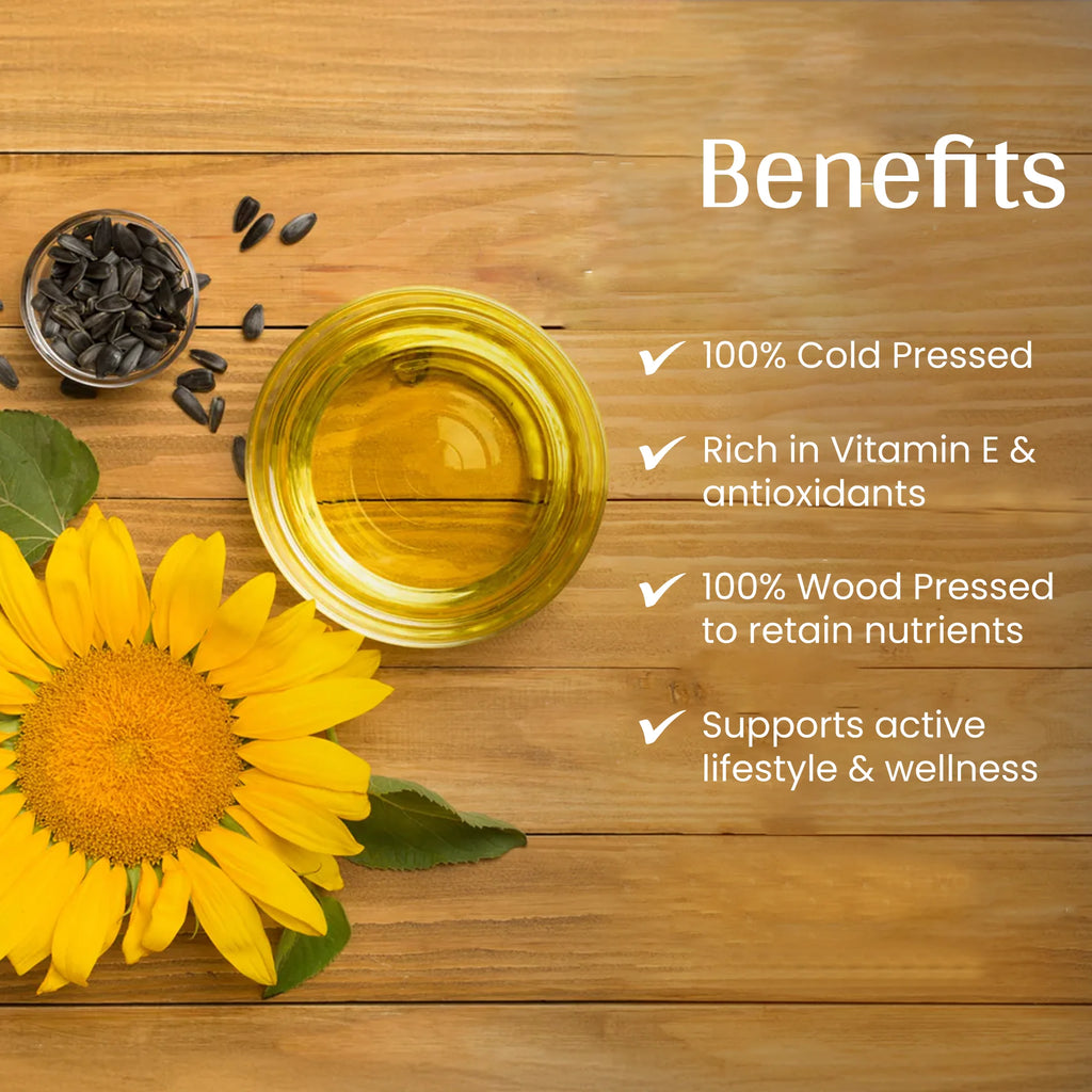 Organic Sunflower Oil | Cold Pressed | Wood Pressed | Unrefined | 500ml