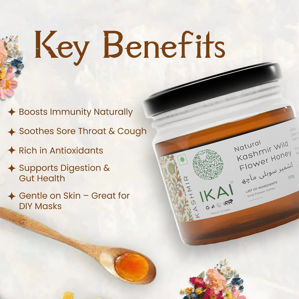 Natural Kashmir Wild Flower Honey | Unprocessed | Regional Specialty-Kashmir | 350g