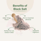 Natural Black Salt | Kala Namak | Mineral Rich | Flavour Enhancer | 50g