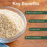Organic White Sesame Seeds | Safed Til | Healthy Seeds | Good Fats | 100g