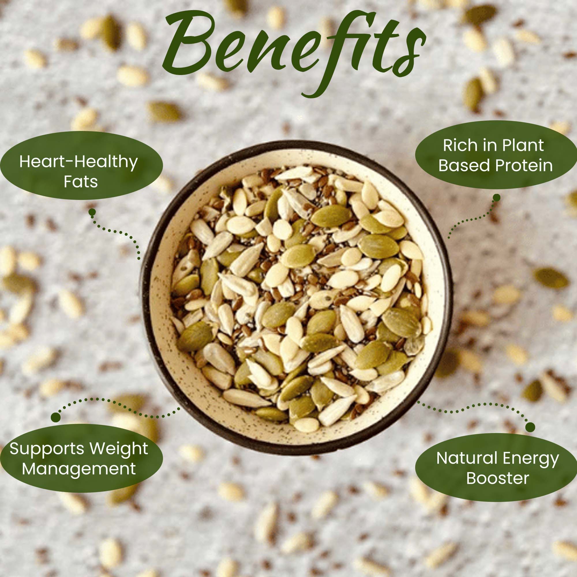 Organic Roasted Seed Mix | Customised For Vitality | Healthy Snack | 100g