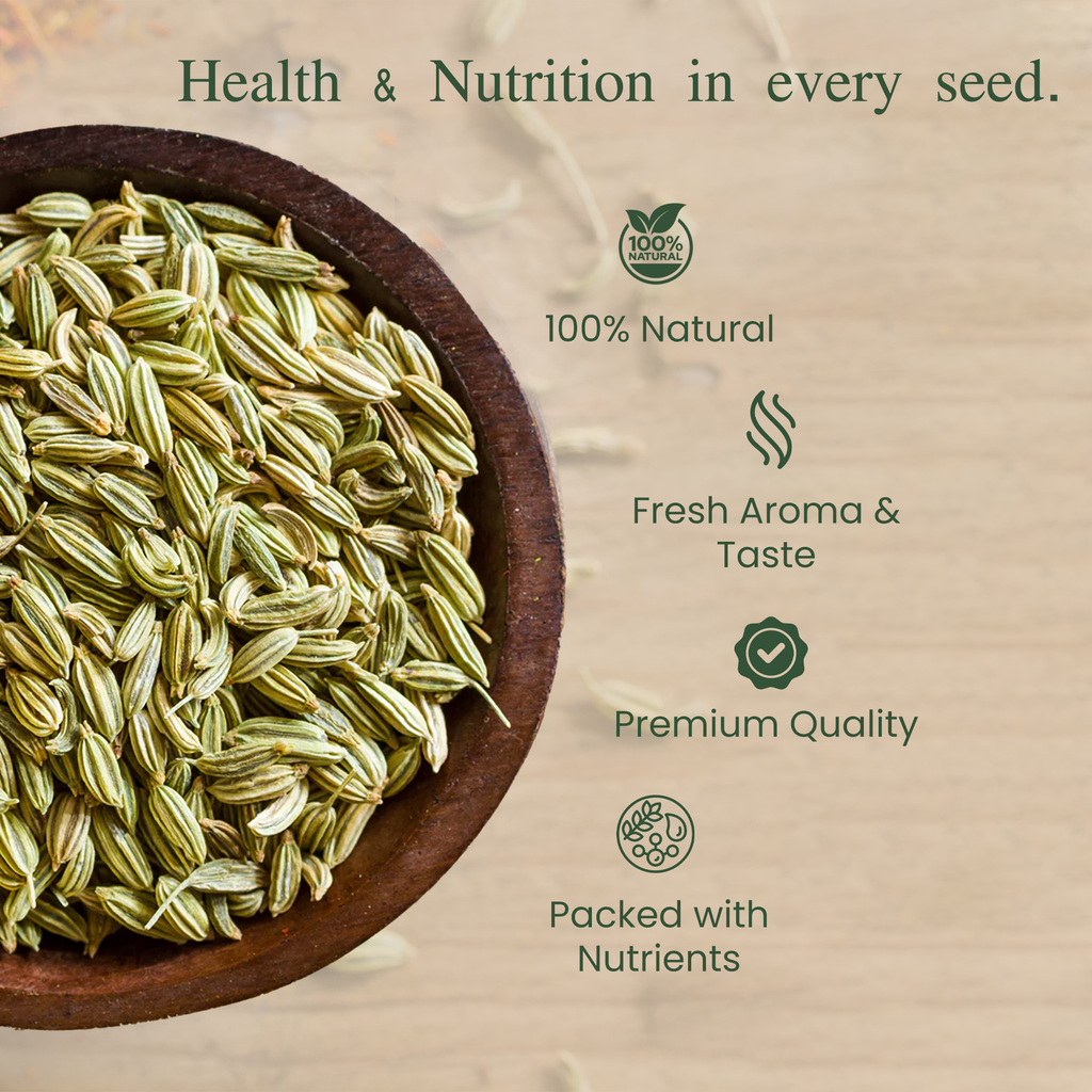 Organic Fennel Seeds | Saunf | Mouth Freshener | Aromatic Spice | 100g