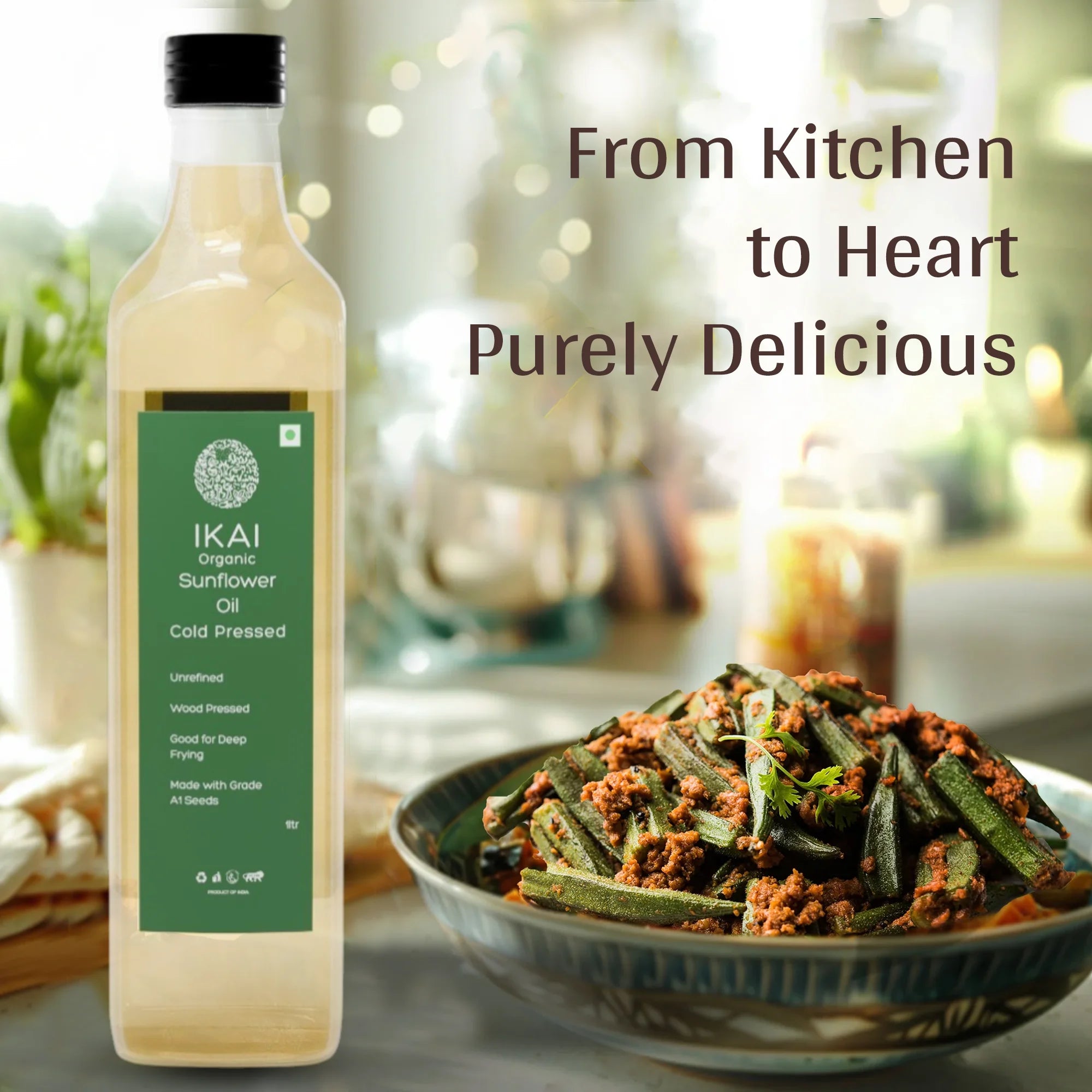 Organic Sunflower Oil | Cold Pressed | Wood Pressed | Unrefined | 500ml