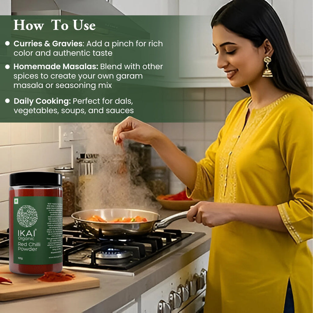 Organic Red Chilli Powder | Lal Mirch Powder | Pure | Red Colour | Hot | 100g