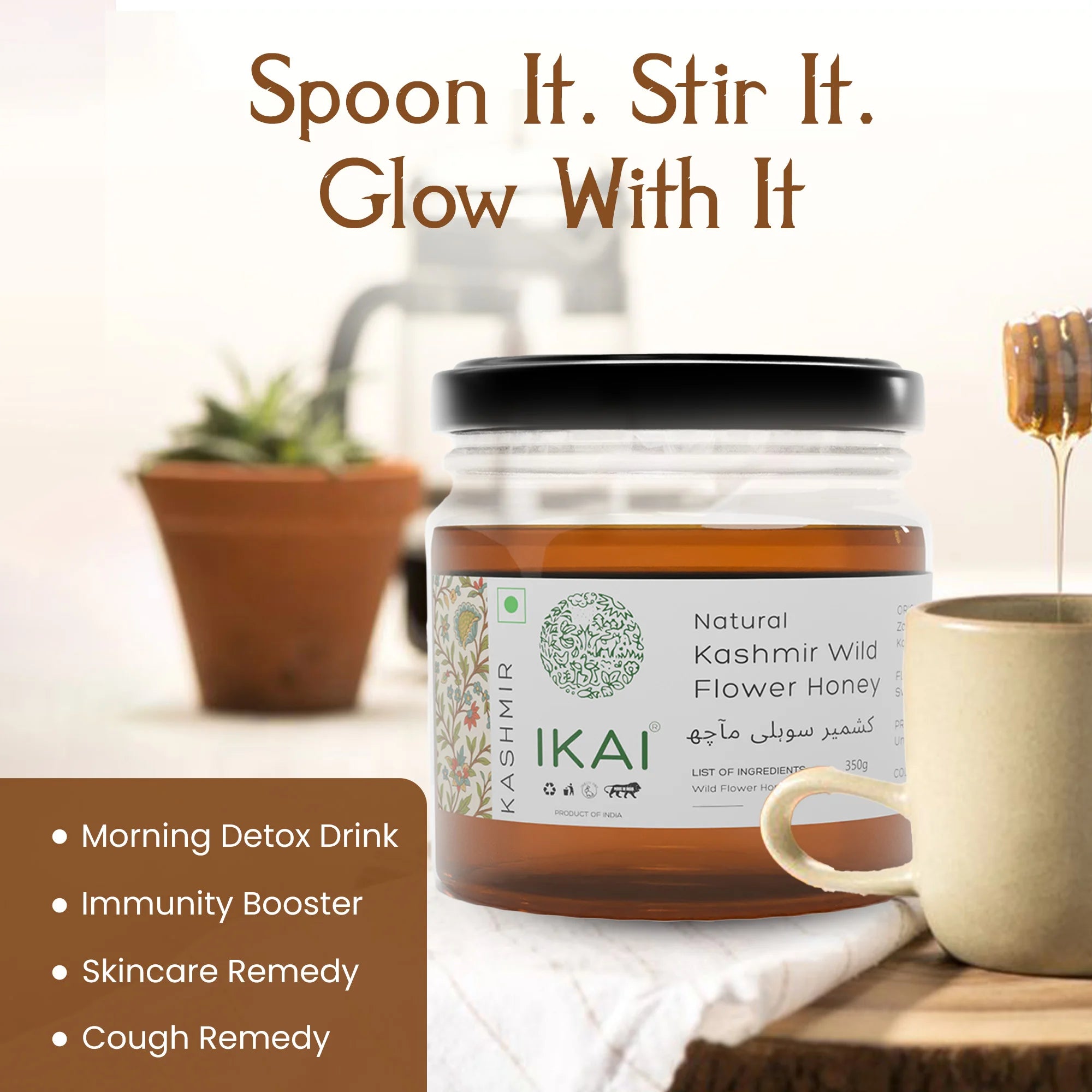 Natural Kashmir Wild Flower Honey | Unprocessed | Regional Specialty-Kashmir | 350g