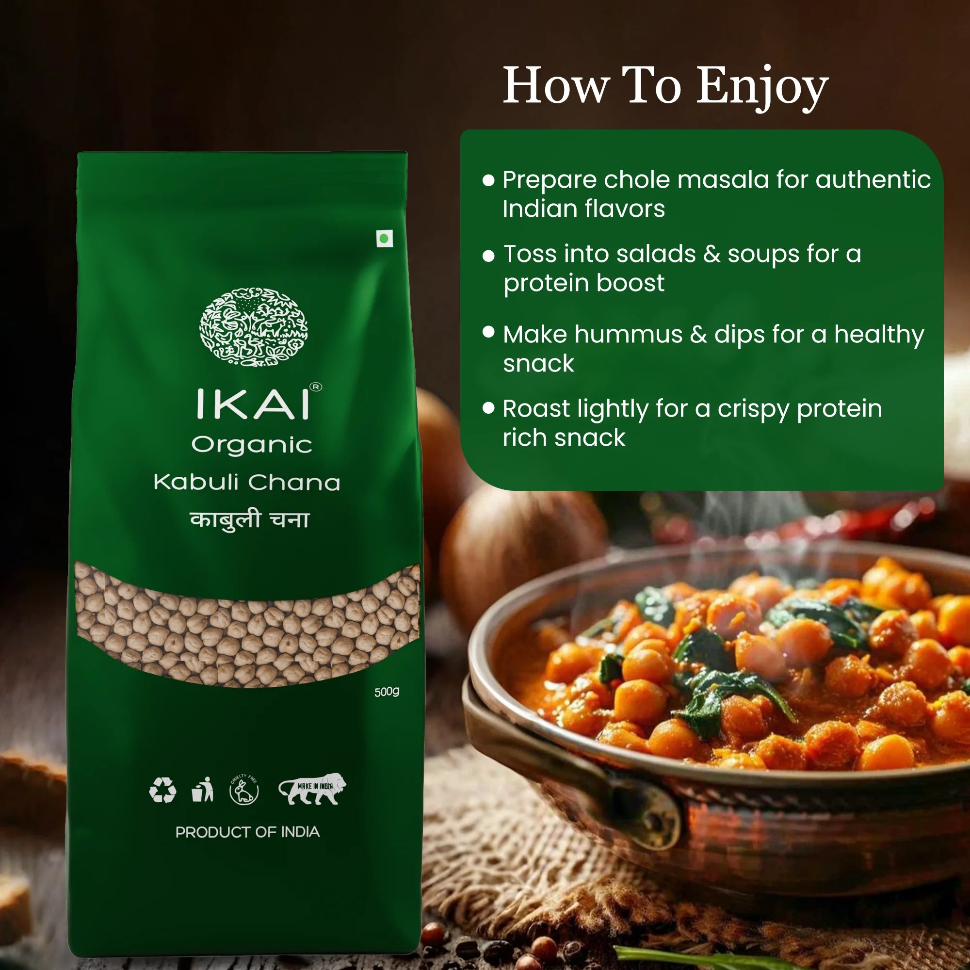 Organic Kabuli Chana | White Chickpea | 500g