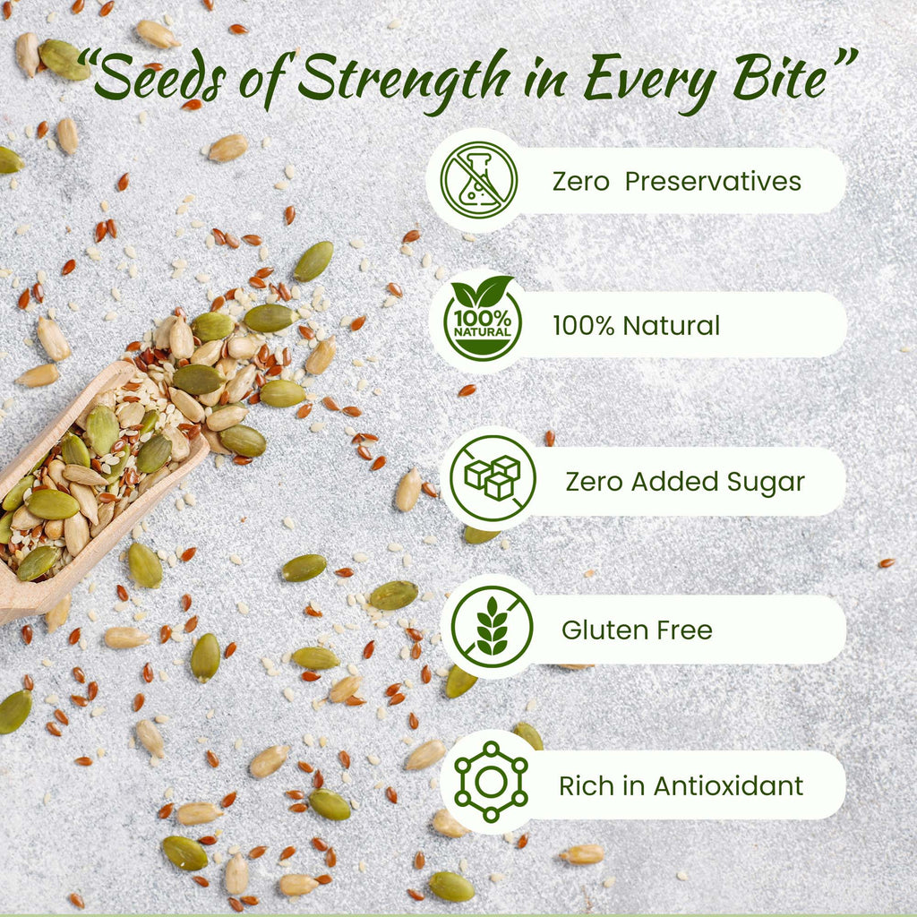Organic Roasted Seed Mix | Customised For Vitality | Healthy Snack | 100g