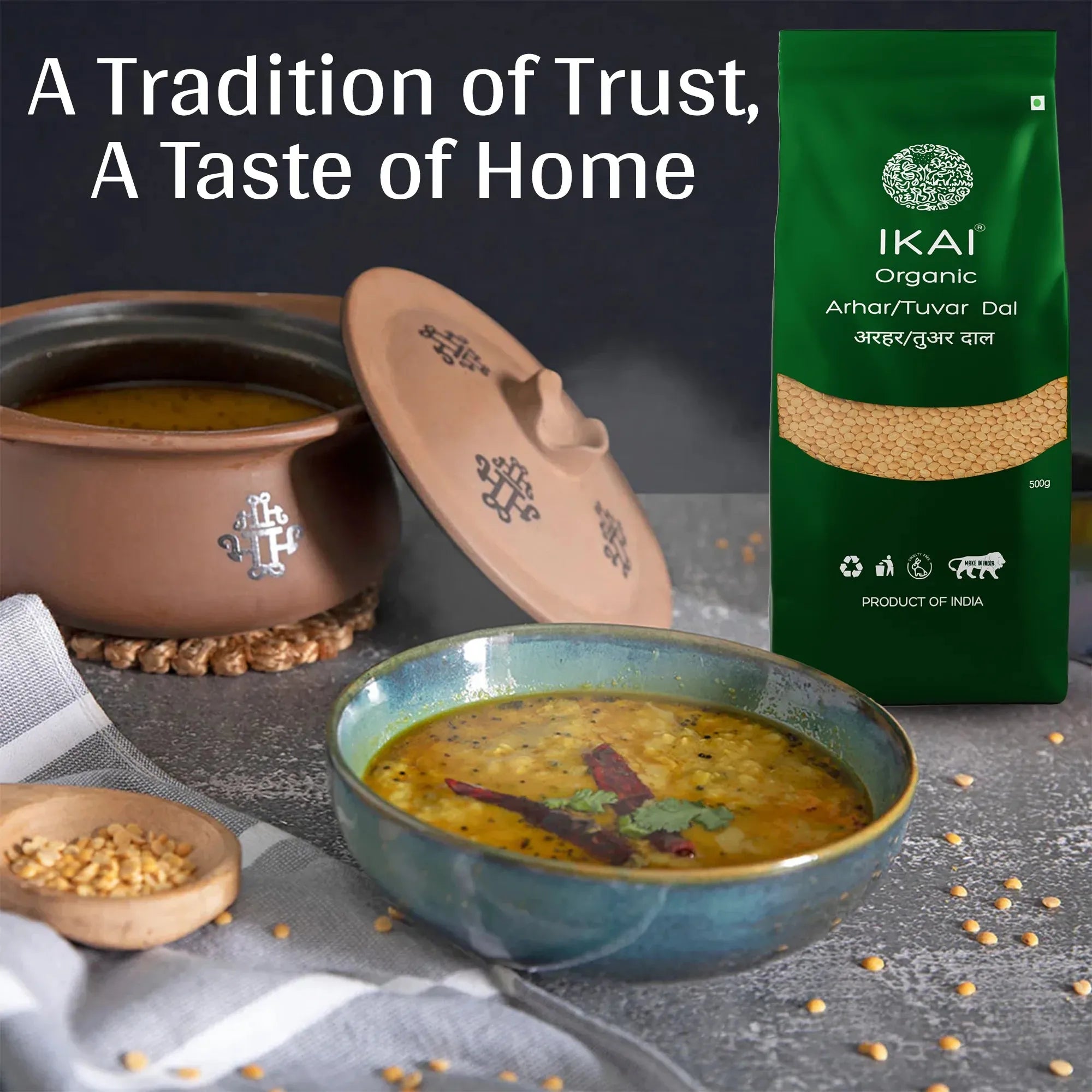 Organic Arhar/Tuvar Dal | Pigeon Pea | Gluten Free Indian Food | 500g