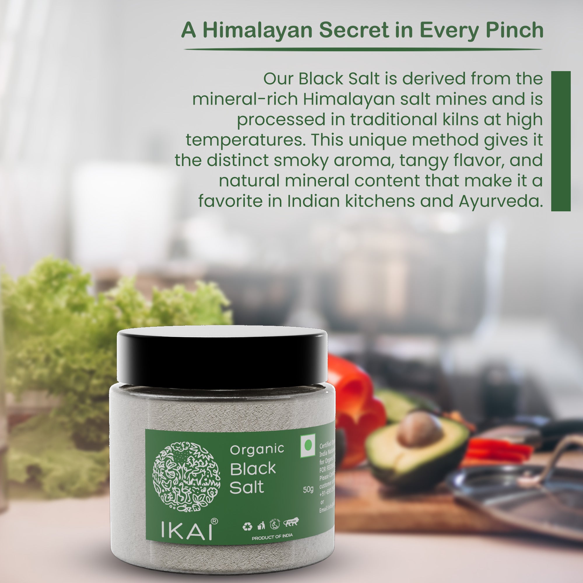 Natural Black Salt | Kala Namak | Mineral Rich | Flavour Enhancer | 50g