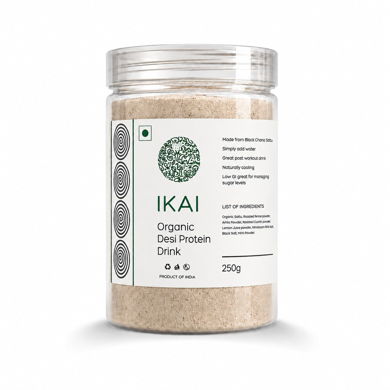 Organic Desi Protein Drink | Made from Black Chana Sattu | Natural Protein Food | Customised For Vitality | Gluten Free | 250g