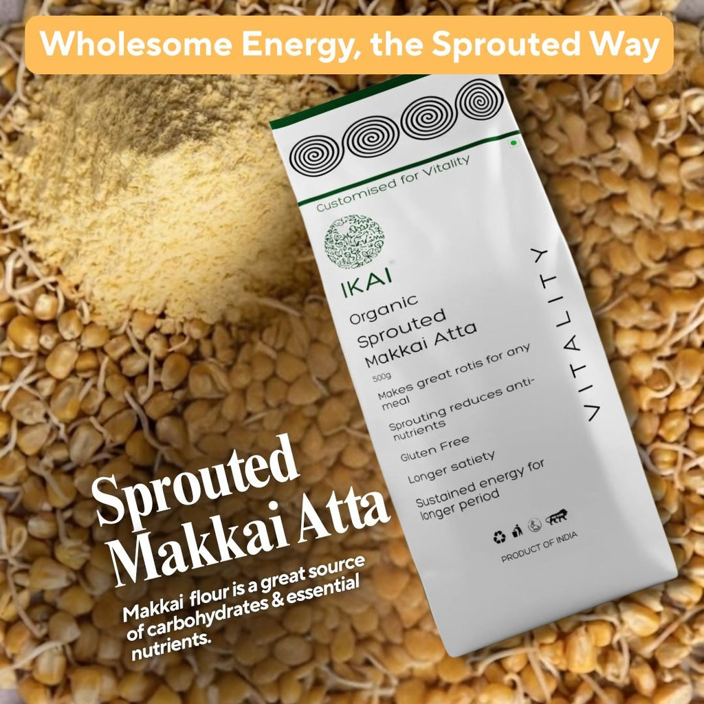 Organic Sprouted Maize/Makkai Atta | Gluten Free | Sprouted | Customised for Vitality | 500g