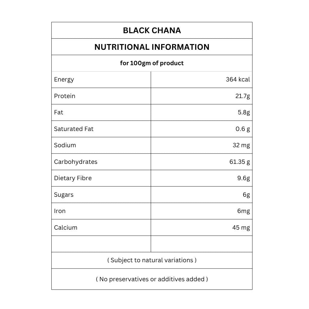 Organic Desi Black Chana | Bengal Gram | 500g