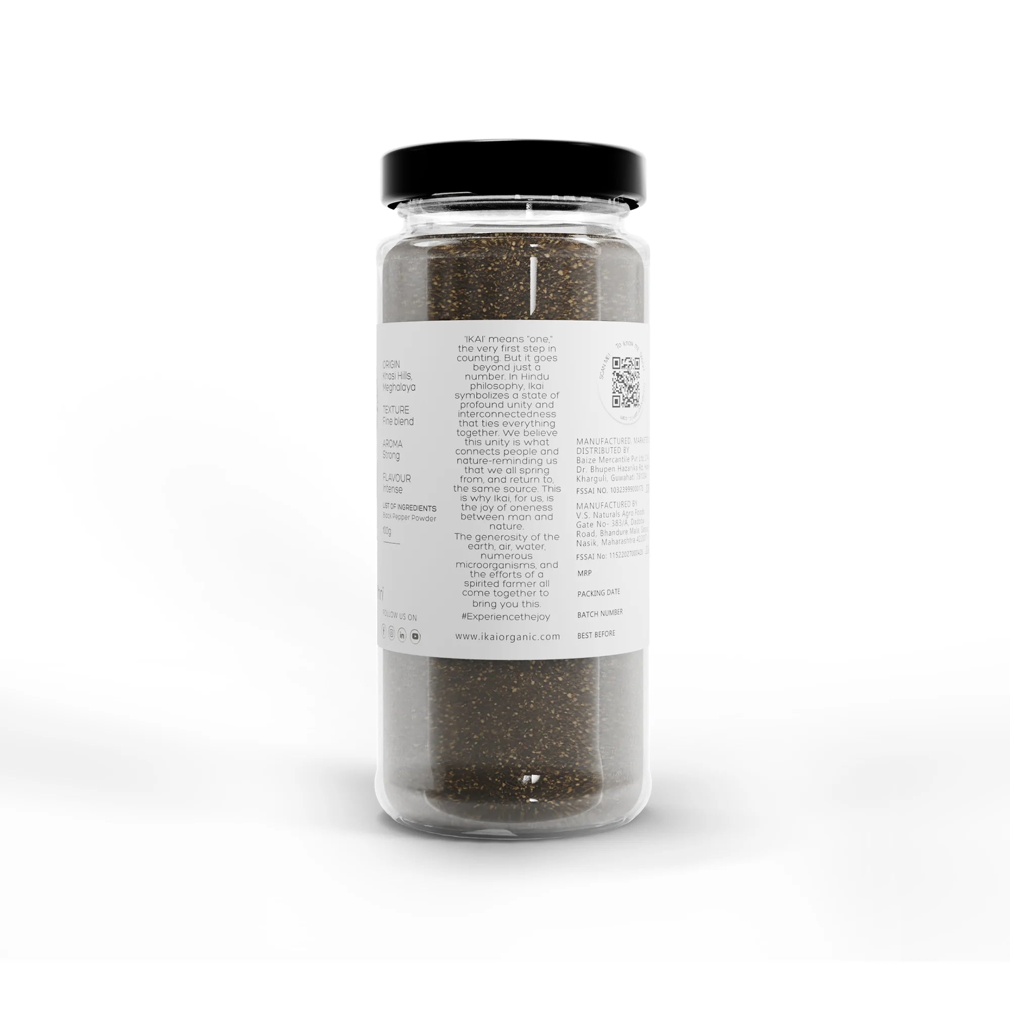 Natural Black Pepper Powder | Sohmrit Khri | Regional Speciality-Meghalaya | 100g