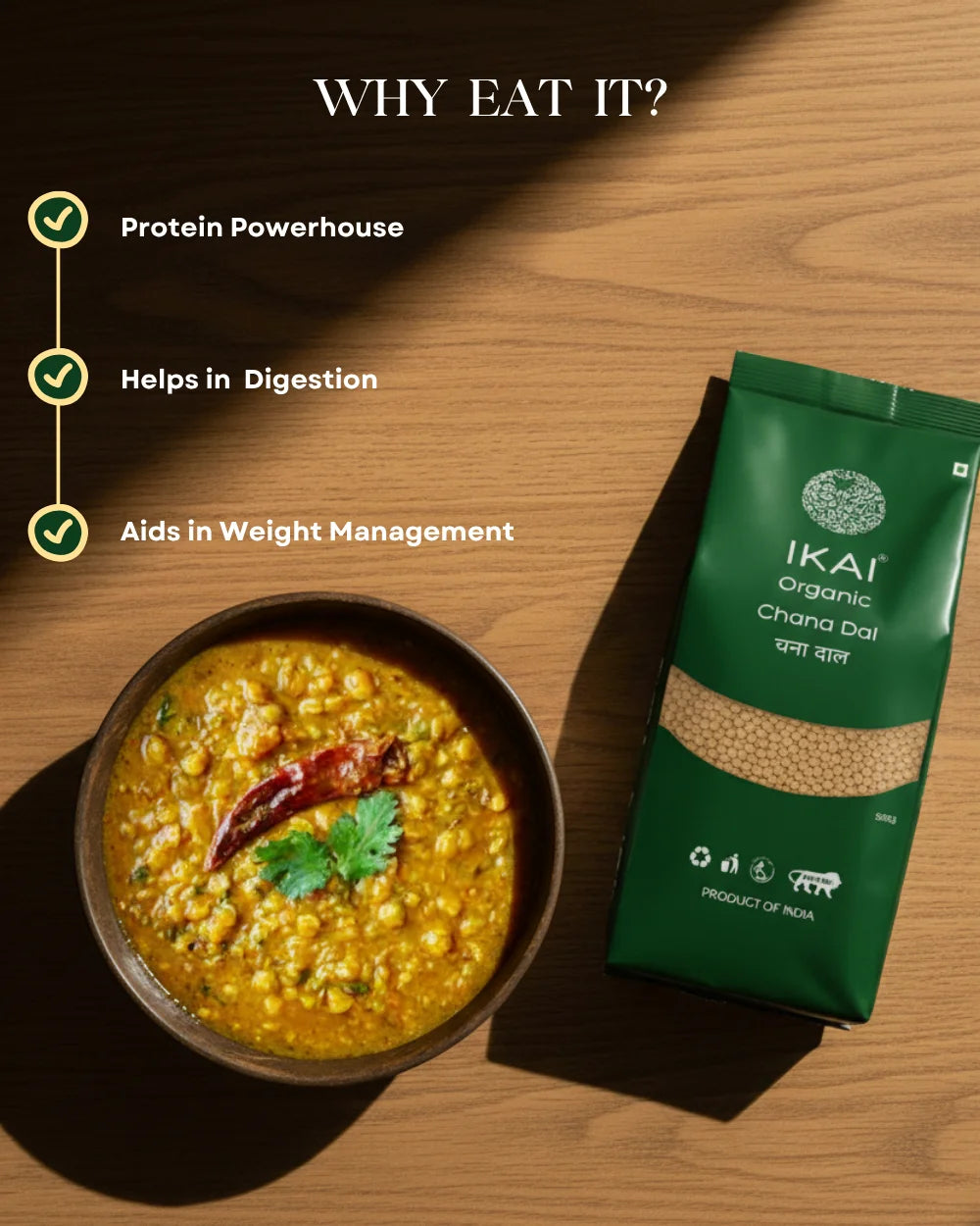 Organic Chana Dal | Split Bengal Gram | Gluten Free Indian Food | 500g