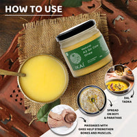 Natural A2 Gir Cow Ghee | Vedic Bilona Method | Curd Churned | 250g
