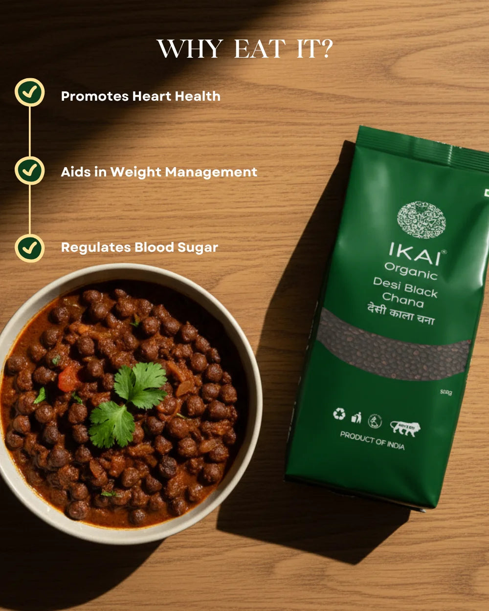 Organic Desi Black Chana | Bengal Gram | Natural Protein Foods | 500g