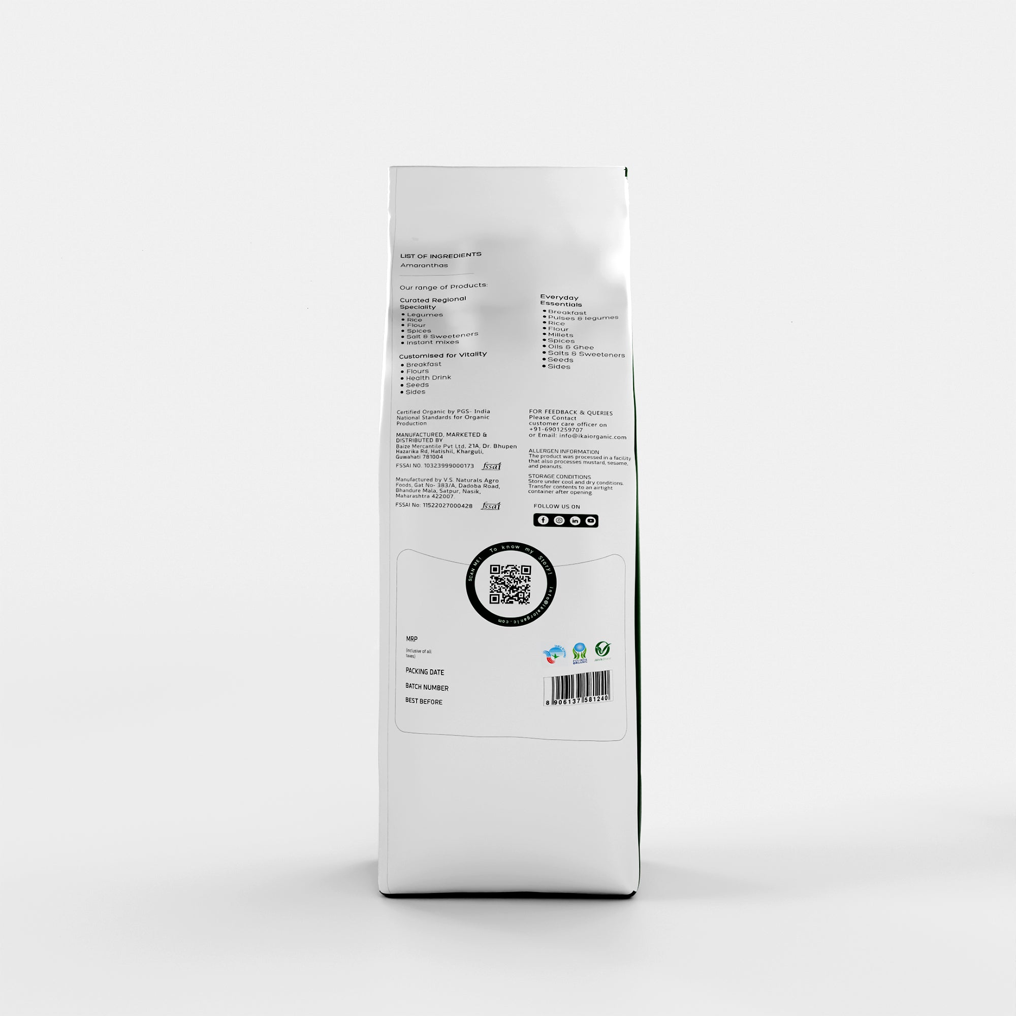 Organic Amaranth Puff | Roasted Ramdana/Rajgira | Customised for Vitality | Fast Friendly | 150g