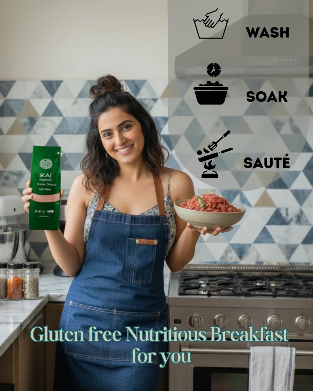 Organic Poha(Red) | Chivda | Chuda | Flattened Red Rice | Gluten Free | 500g | Ikai Organic