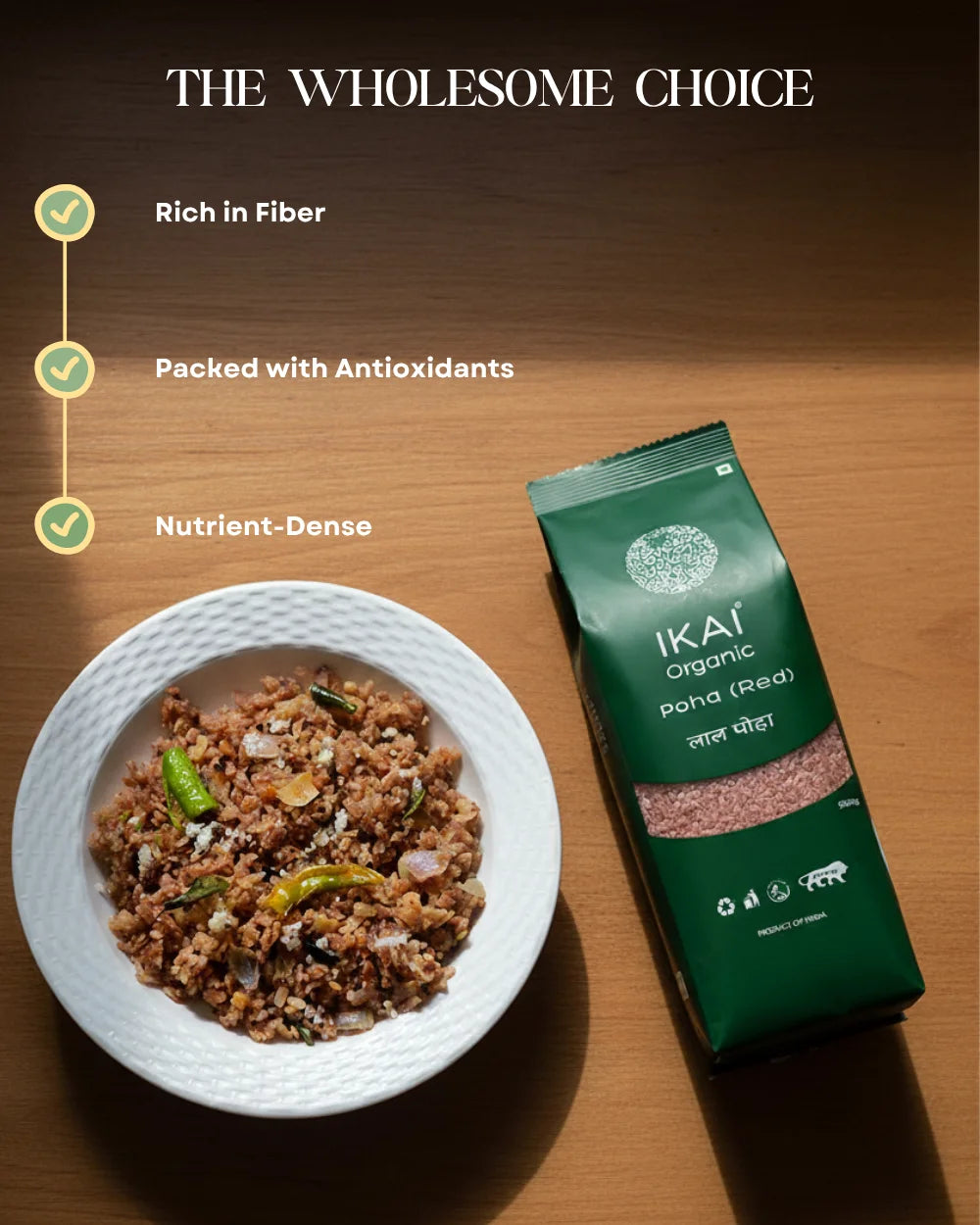 Organic Poha(Red) | Chivda | Chuda | Flattened Red Rice | Gluten Free | 500g