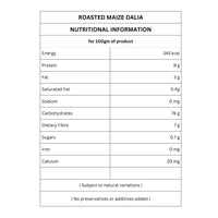 Organic Roasted Maize Dalia | Nutritional Information  | Ikai Organic