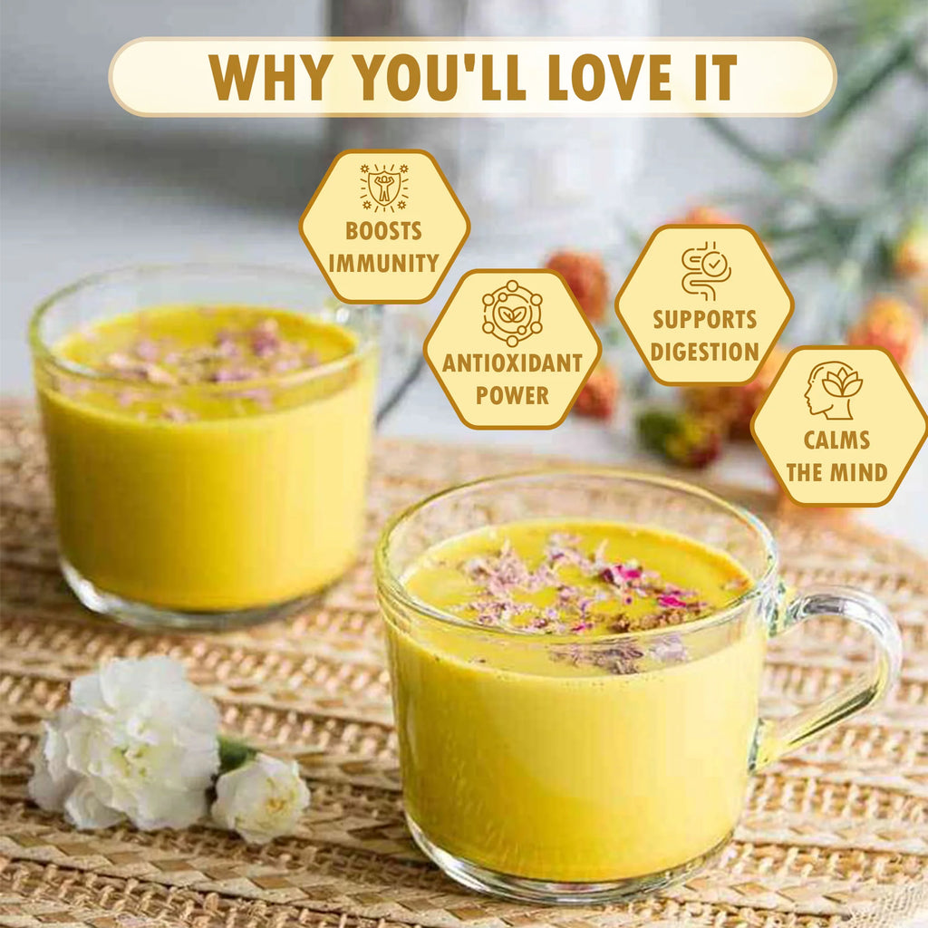 Natural Lakadong Turmeric Latte | Haldi Doodh | Customised For Vitality | Immunity Booster | 100g