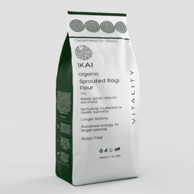 Organic Sprouted Finger Millet/Ragi Atta | Gluten Free | Sprouted | Customised for Vitality | 450g