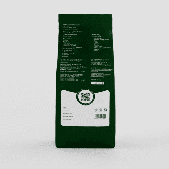 Arhar / Tuvar Dal - Back Side