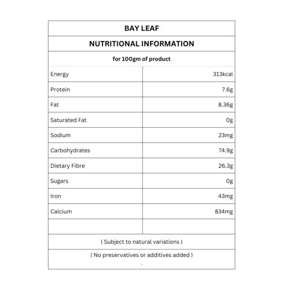 Bayleaf nutritional information