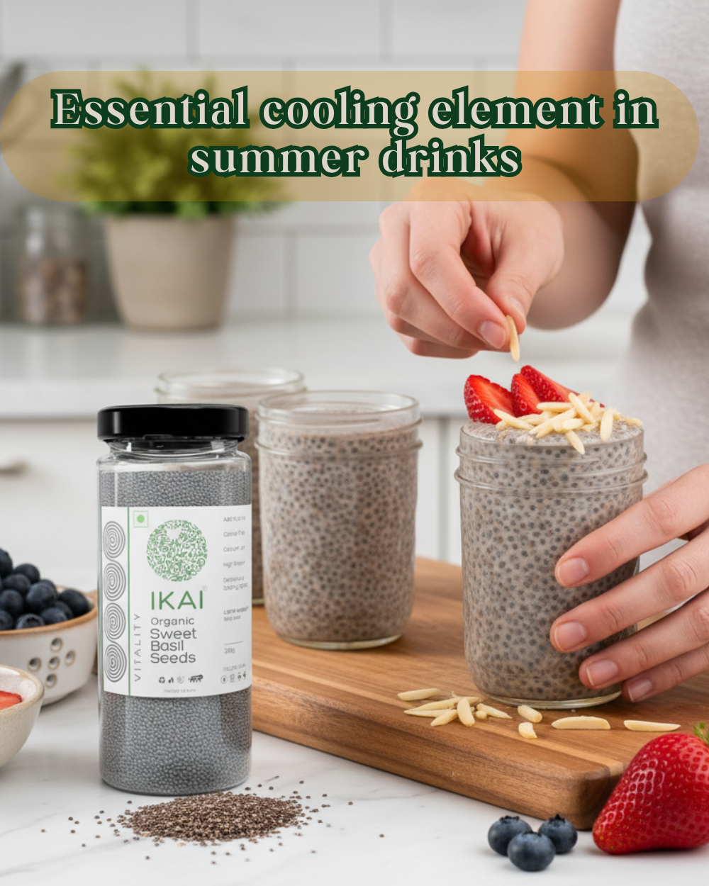 Organic Sweet Basil Seeds Sabja - Ikai