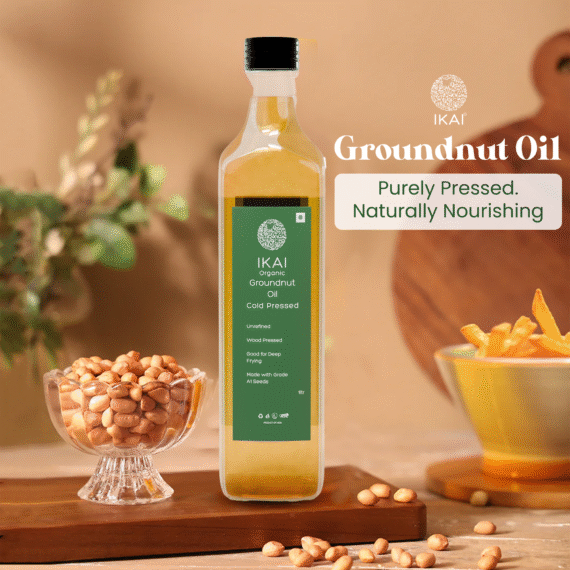 Organic Groundnut Oil | Cold Pressed | Wood Pressed | Unrefined | 1000ml