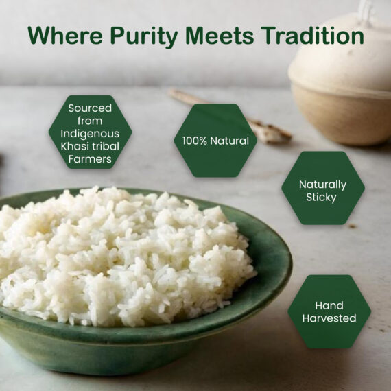 Natural Khasi Sticky Rice | Gelatinous | Regional Specialty-Meghalaya | 500g